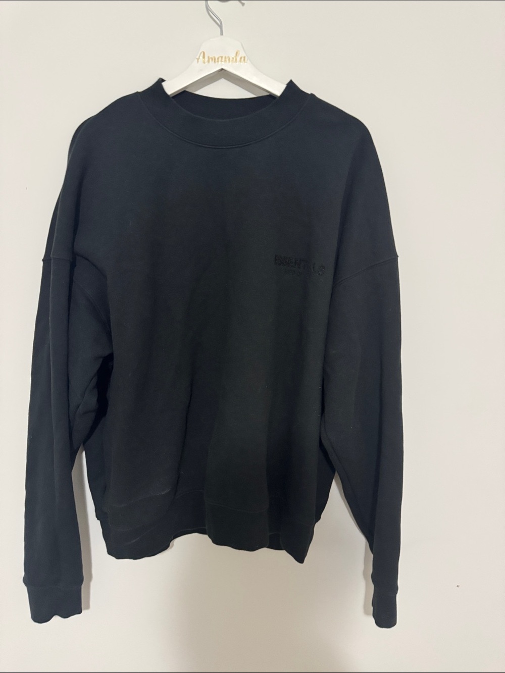 Essentials Black Crewneck Sweatshirt